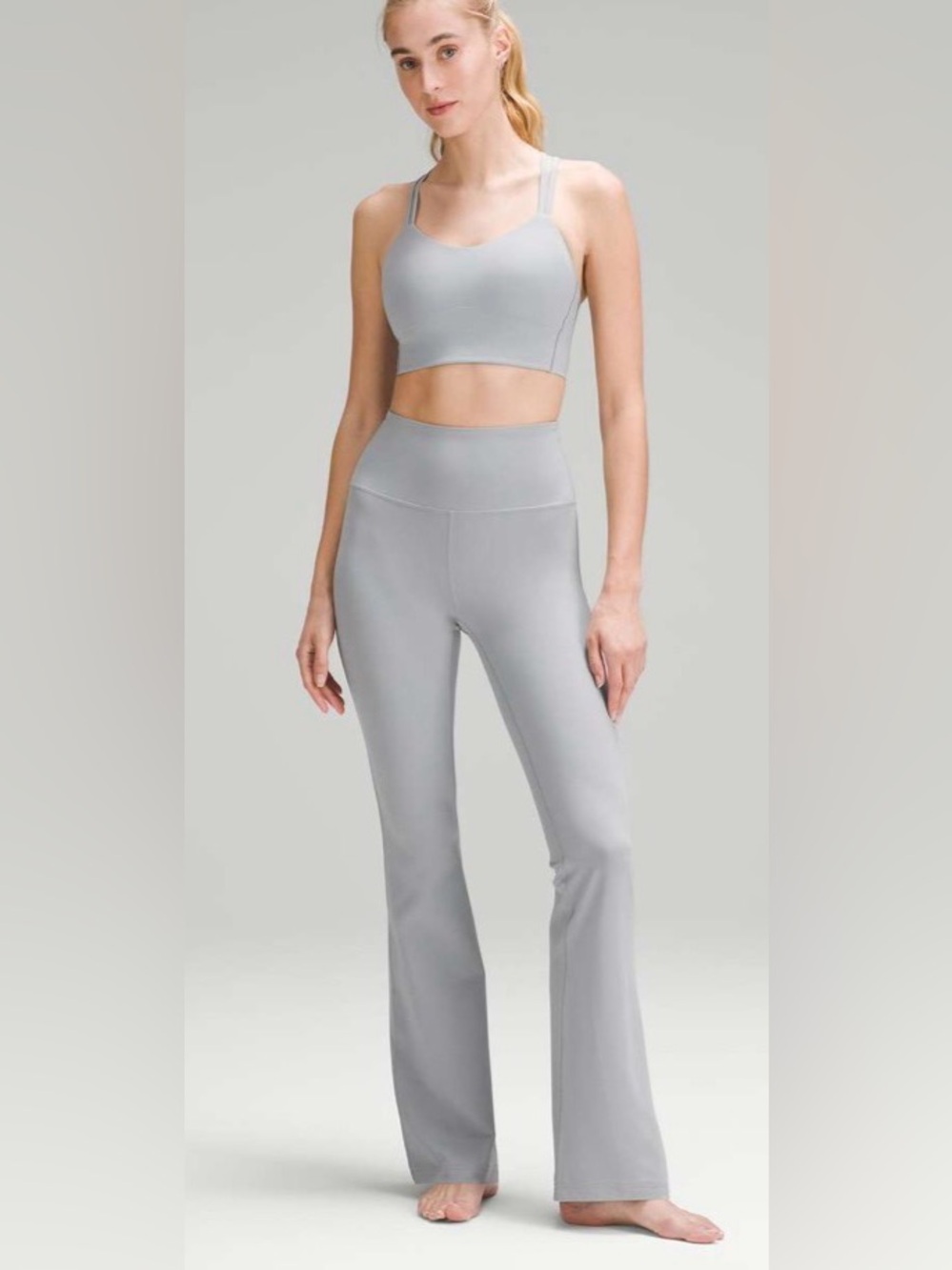 Lululemon Groove Super High Rise Flared Rhino Grey Nulu Pant Sz 16